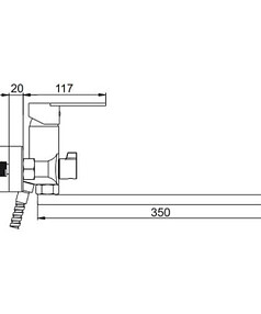 Смеситель K13122T (для ванны, длинный излив) черная бронза