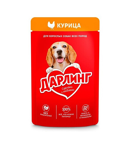 Корм для собак ДАРЛИНГ курица, подлива (75г) 438x503 в Материке