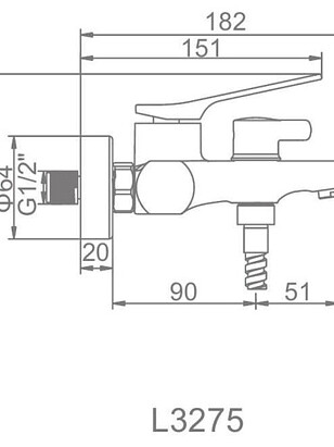 Смеситель L3275 (для ванны, короткий излив) 238x286 в Материке - Вариант 2