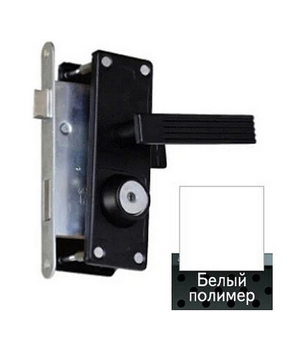 Замок врезной с ручками ВолМет ЗВ4Дт-03-08/2.2, белый 438x503 в Материке