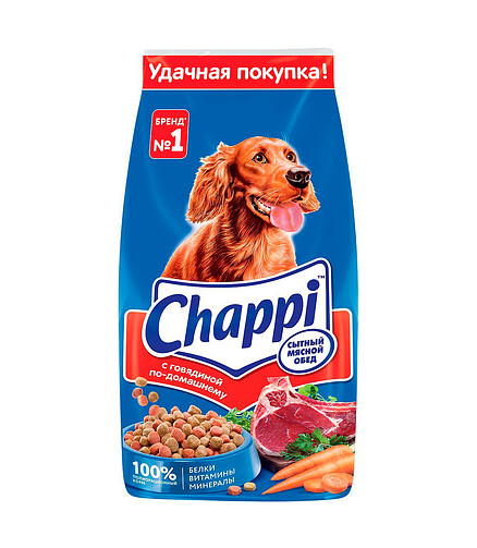 Корм для собак CHAPPI говядина по-домашнему с овощами травами (15кг) 438x503 в Материке