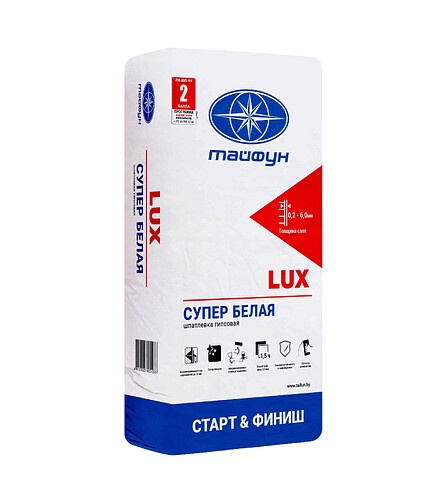 Шпатлевка Тайфун LUX гипсовая, 15кг 438x503 в Материке