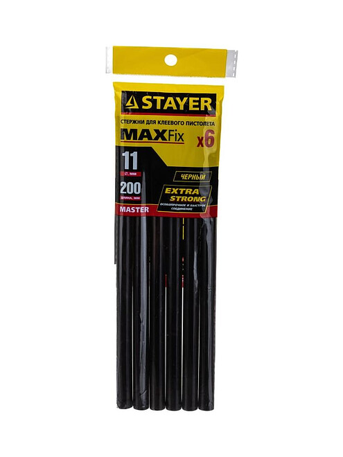 Стержни клеевые STAYER 2-06821-D-S06 11х200мм черн. 6шт/уп. 495x660 Стержни клеевые STAYER 2-06821-D-S06 11х200мм черн. 6шт/уп. 495x660 в Материке