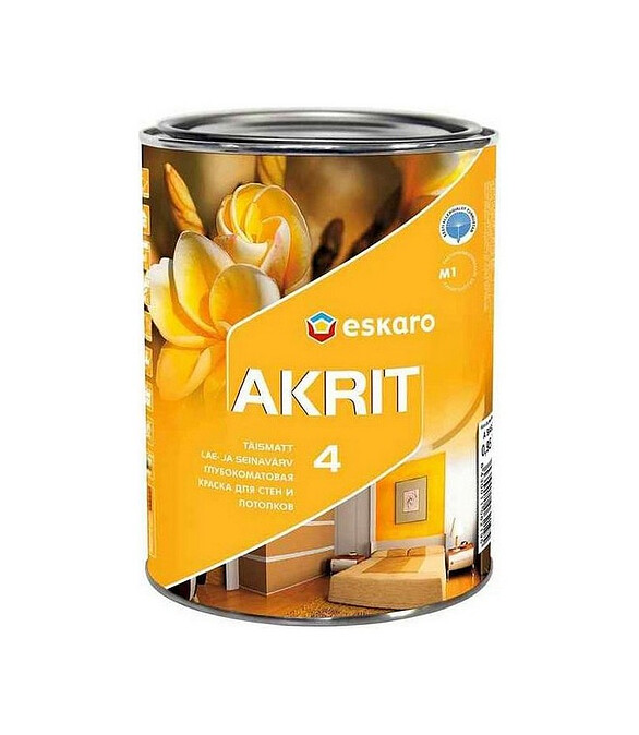 Краска Eskaro Akrit-4 глубокоматовая, 0,95л 586x674 Краска Eskaro Akrit-4 глубокоматовая, 0,95л 586x674 в Материке