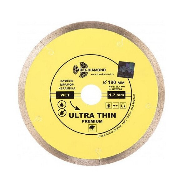 Диск алмазный TRIO-DIAMOND Ultra Thin сплошной 180х1.7х25.4мм 586x674 Диск алмазный TRIO-DIAMOND Ultra Thin сплошной 180х1.7х25.4мм 586x674 в Материке