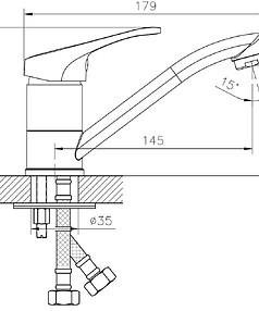 Смеситель DECOROOM DR21012 (для умывальника) высокий, ЛАТУНЬ