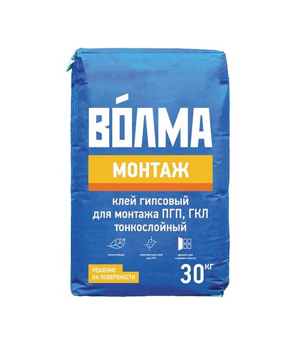 Клей Волма Монтаж для гипсокартона, 30кг 586x674 в Материке