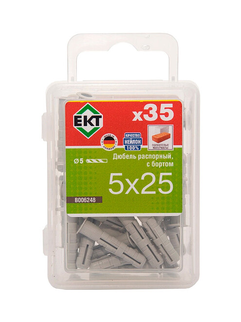 Дюбель распорный KEW KSD S 5х25 с бортом, нейлон B006248 (уп=35шт)_BOX 495x660 Дюбель распорный KEW KSD S 5х25 с бортом, нейлон B006248 (уп=35шт)_BOX 495x660 в Материке
