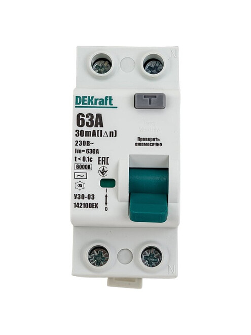 Устройство защ.отключения DEKraft 2П 63А/30мА 495x660 Устройство защ.отключения DEKraft 2П 63А/30мА 495x660 в Материке