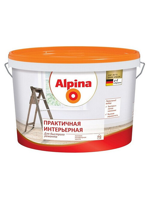 Краска Alpina Практичная интерьерная матовая, 5л / 8,2кг 495x660 Краска Alpina Практичная интерьерная матовая, 5л / 8,2кг 495x660 в Материке