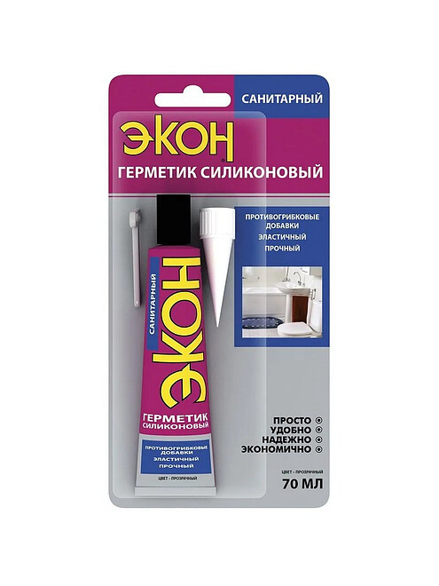 Герметик ЭКОН силикон. санитарный прозрачный, 70мл 495x660 Герметик ЭКОН силикон. санитарный прозрачный, 70мл 495x660 в Материке