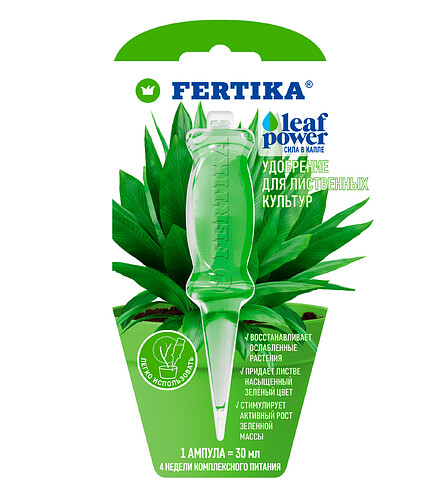 Удобрение FERTIKA Leaf Power для лиственных культур, минеральное (1*30мл) 438x503 в Материке