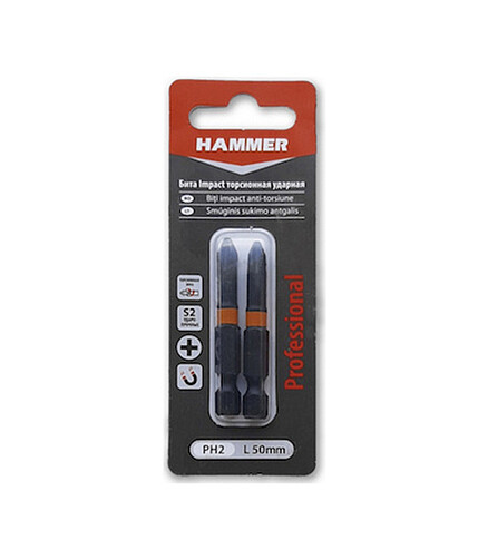 Бита ударная HAMMER PH2 50мм 2шт 438x503 в Материке