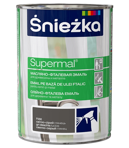 Эмаль SNIEZKA Supermal МФ светло-серая глянцевая, 0,8л 438x503 в Материке