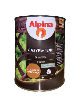 Лазурь-гель Alpina алкидый для дерева шелк.-матовый палисандр, 2,5л / 2,2кг 238x286 в Материке
