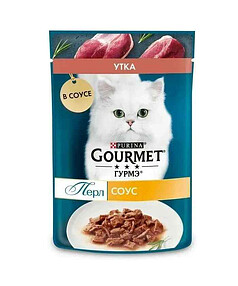 Корм для взрослых кошек GOURMET PERLE утка соус (75г)