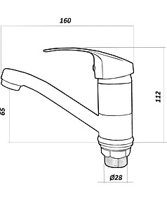 Смеситель W45212 (для умывальника), ЦИНК 238x286 в Материке - Вариант 2