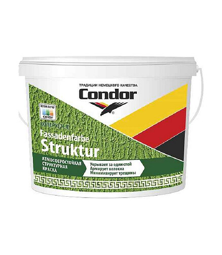 Краска Condor Fassadenfarbe-Struktur 0.2-0.5, 7,5кг 438x503 в Материке