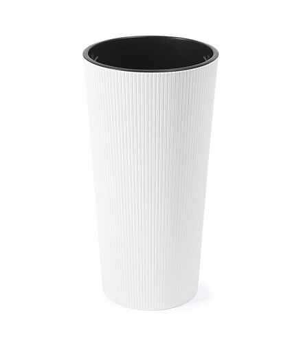 Кашпо LILIA JUMPER с вкладышем (19x37см) пластик белый LA863-05 438x503 в Материке