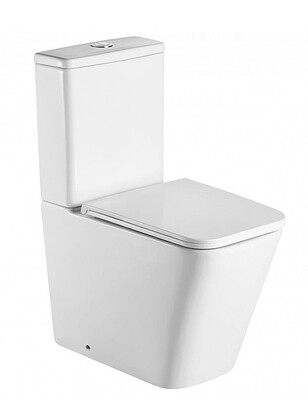 Унитаз-компакт ODRA безободковый ТОРНАДО с сиденьем DUROPLAST Slim S-Close 238x286 в Материке