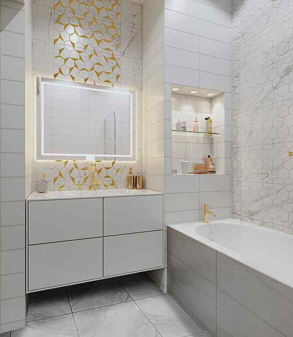 Плитка Beryoza Ceramica MARBLE 30х60см 1,62м2 цвет белый полосы декор 586x674 Плитка Beryoza Ceramica MARBLE 30х60см 1,62м2 цвет белый полосы декор 586x674 в Материке