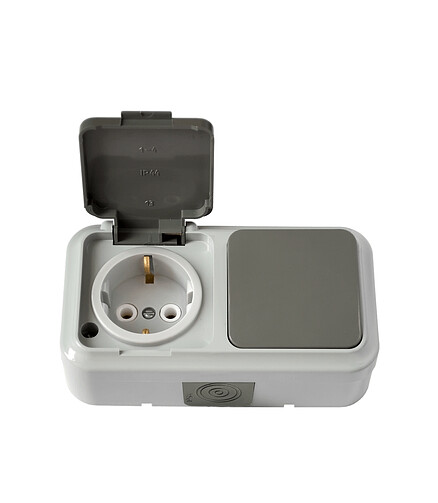 Блок Bylectrica ПРАЛЕСКА АКВА IP54 В-РЦ-657(03) выкл.1кл.+1роз. с/з 438x503 в Материке