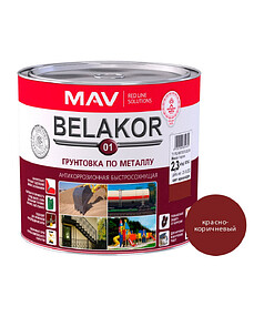 Грунтовка BELAKOR быстросохнущая красно-коричневая, 2,3кг 238x286 в Материке