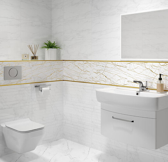 Плитка Cersanit CALACATTA 29,8х59,8см 1,425м2 цвет белый 586x674 в Материке