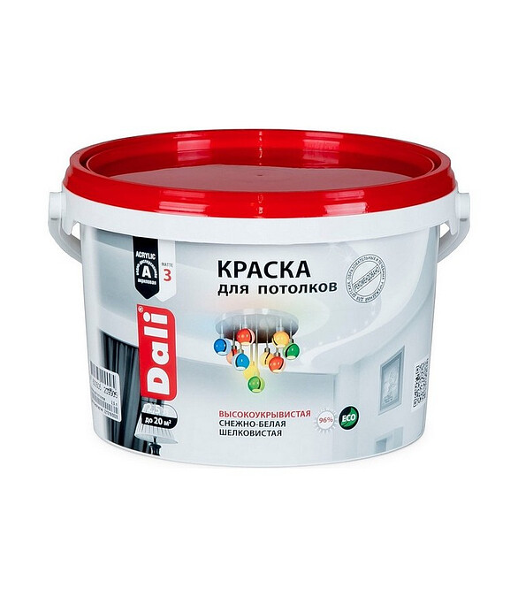 Краска DALI для потолков белая, 2,5л 586x674 Краска DALI для потолков белая, 2,5л 586x674 в Материке