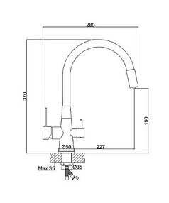 Смеситель HAIBA HB76855-7 (для кухни) гибкий излив на две воды, черный