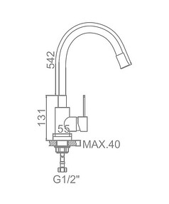 Смеситель L74004-9 (для кухни) с гибким изливом, нерж.сталь (серый)