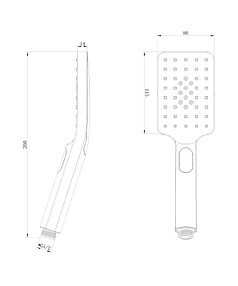 Лейка для душа LM8123C, 3 ф-ции 80х260мм, хром 238x286 в Материке - Вариант 2