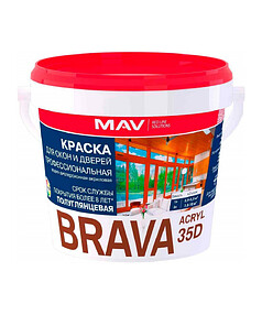 Краска BRAVA ACRYL база TR п/глянц. 1л