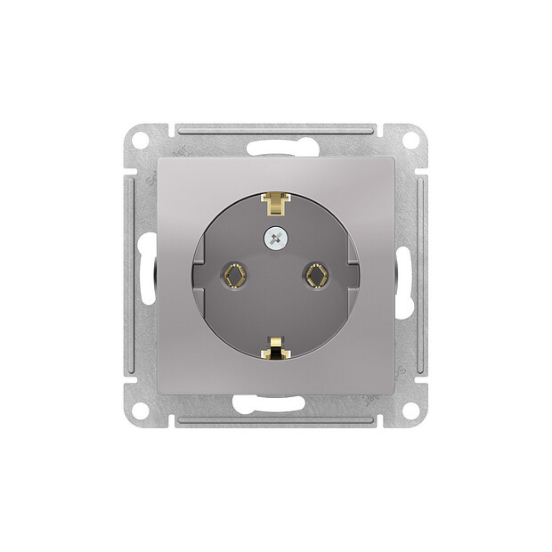 Розетка SE ATLAS Design ATN000343 1мест. с/з алюмин.