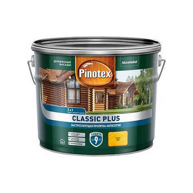 Пропитка-антисептик Pinotex Classic Plus 3 в 1 Сосна 9л