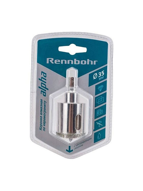 Коронка алмазная по керамограниту RENNBOHR 35мм 495x660 Коронка алмазная по керамограниту RENNBOHR 35мм 495x660 в Материке