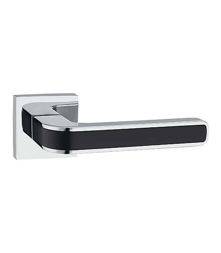 Ручка дверная LOCKIT РИКО КВ A1549Е (PC/Black), хром/черный, (уп=2шт) 438x503 в Материке