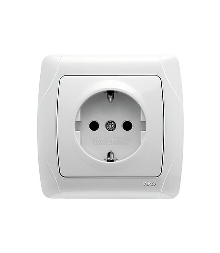 Розетка Viko CARMEN 90561008 1мест. с/з белый 438x503 в Материке