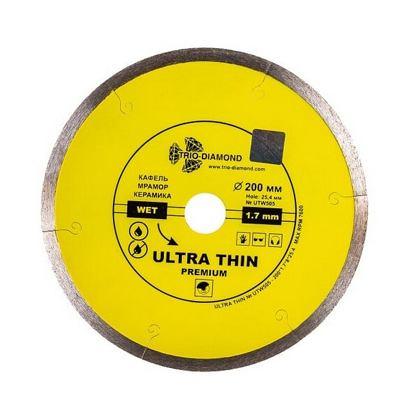 Диск алмазный TRIO-DIAMOND Ultra Thin сплошной 200х1.7х25.4мм 586x674 Диск алмазный TRIO-DIAMOND Ultra Thin сплошной 200х1.7х25.4мм 586x674 в Материке