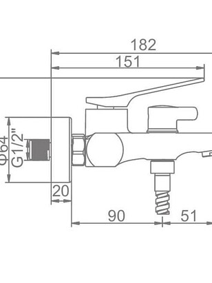 Смеситель L3275-B (для ванны, короткий излив) ЧЕРНЫЙ 238x286 в Материке - Вариант 2