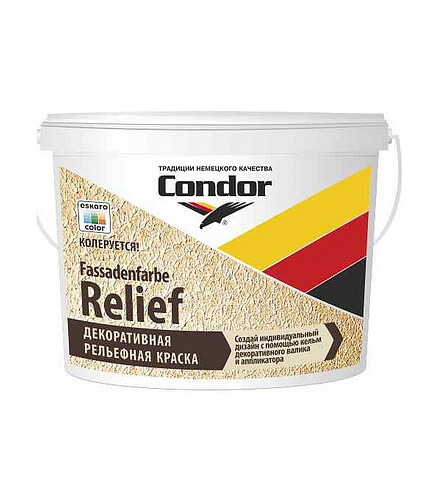 Краска Condor Fassadenfarbe Relief, 7,5кг 438x503 в Материке