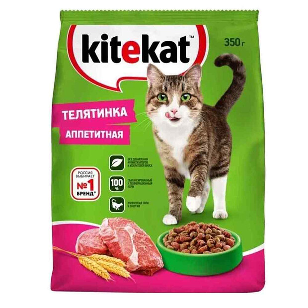 Корм для кошек KITEKAT Аппетит Телятинка (350г)