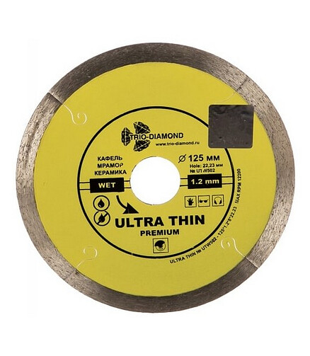 Диск алмазный TRIO-DIAMOND Ultra Thin сплошной 125х1.2мм 438x503 в Материке