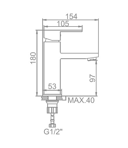 Смеситель L71016 (для умывальника) нерж.сталь 438x503 в Материке - Вариант 4
