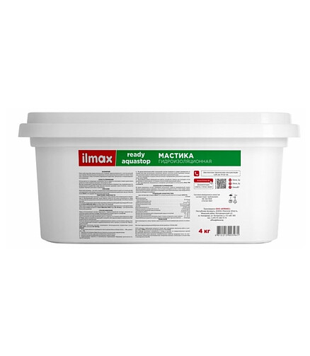 Мастика ILMAX ready coat гидроизоляционная, 4кг 438x503 в Материке - Вариант 2