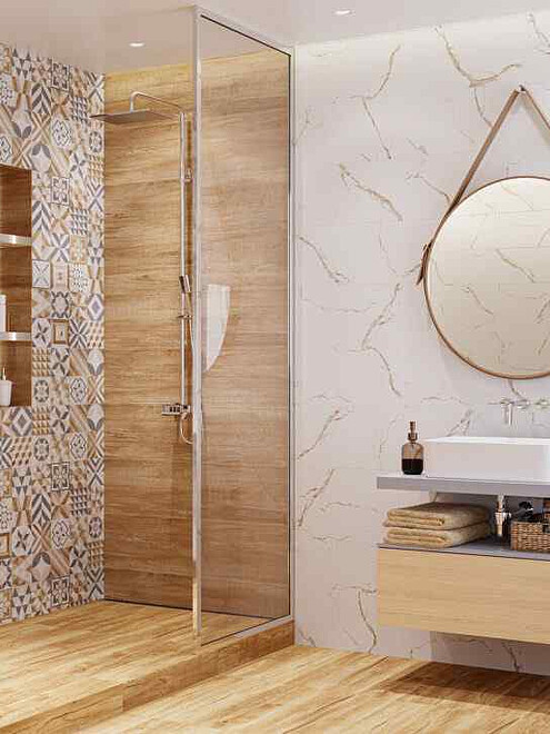 Плитка Beryoza Ceramica MARMARIS 25х50см 1,375м2 цвет пэчворк 495x660 Плитка Beryoza Ceramica MARMARIS 25х50см 1,375м2 цвет пэчворк 495x660 в Материке
