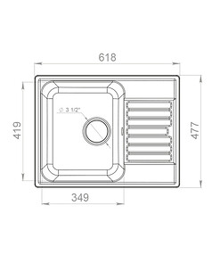 Мойка QUARZ GF-Z 13 (ECO 13), 620х480мм бежевый (без сифона)