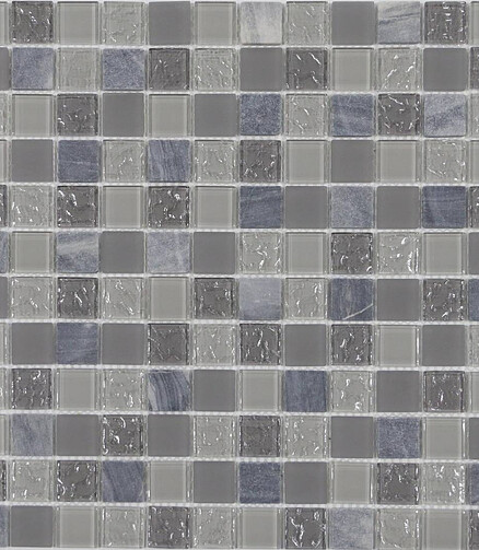 Мозаика стеклянная MosaicStory NATURELLE 29,8х29,8см цвет серый 438x503 в Материке