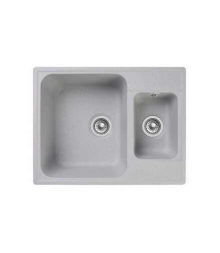Мойка QUARZ GF-Z 09 (ECO 09), 1,5 чаши 620х480мм серый (без сифона) 438x503 в Материке