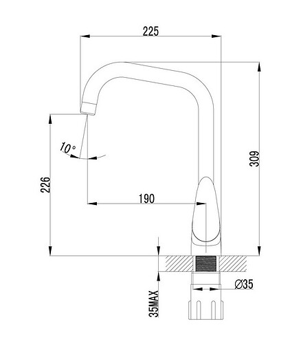 Смеситель PRAMEN LM3355C (для кухни) 438x503 в Материке - Вариант 2